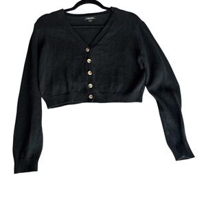 Wild Fable Black Textured Knit Cardigan